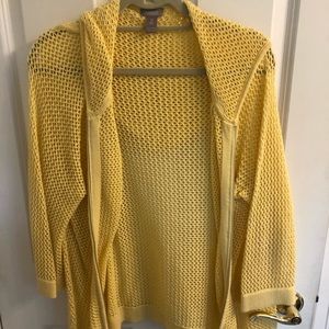 Chico’s size 2 yellow sweater with hood